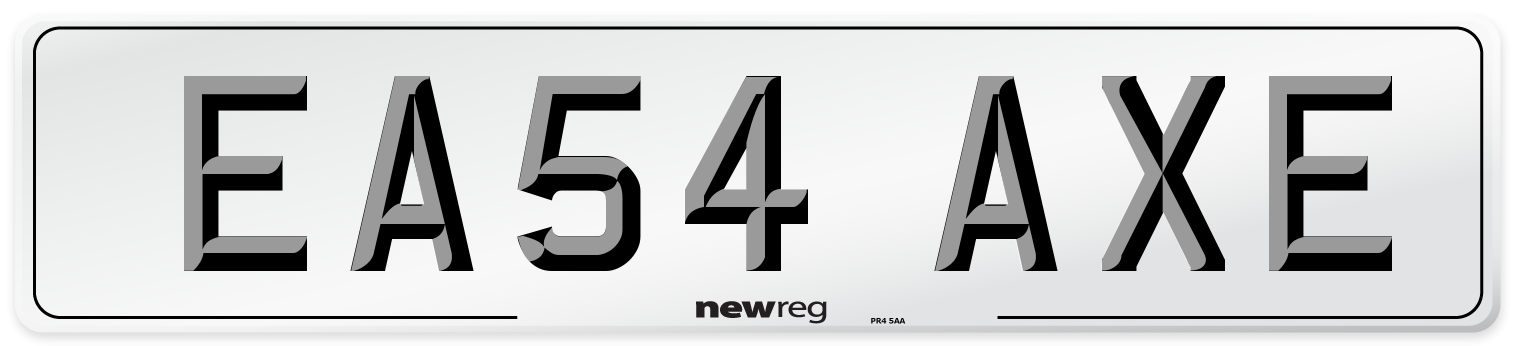 EA54 AXE Number Plate from New Reg